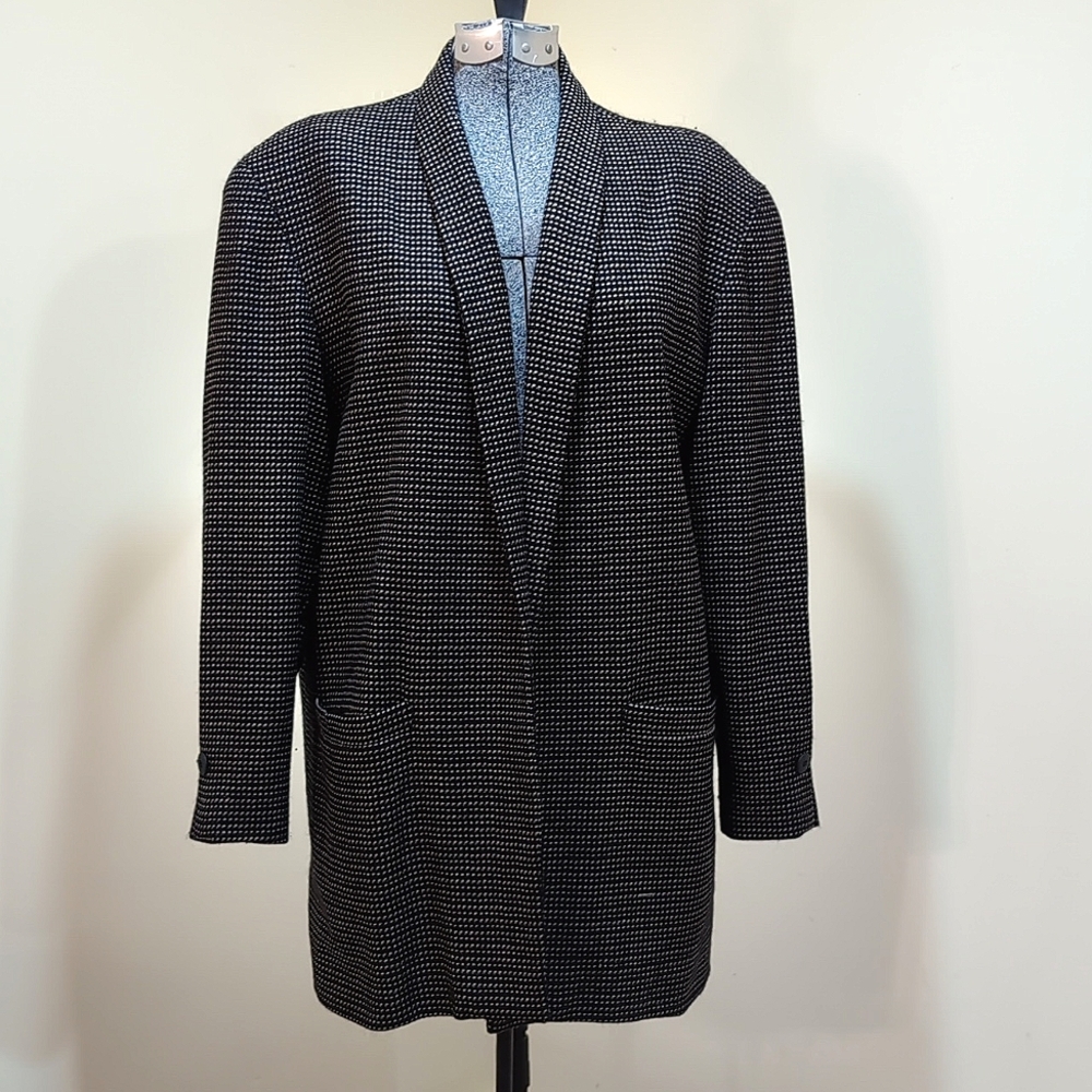 Vintage Coco Beland for Roth Le Cover Oversized Blazer Wool Cashmere Nylon Sz 16